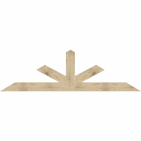 Ekena Millwork Saratoga Rough Sawn Timber Gable Bracket, Douglas Fir, 96"W x 28"H x 2"D x 6"F, 7/12 Pitch GBW096X28X0206SAR00RDF